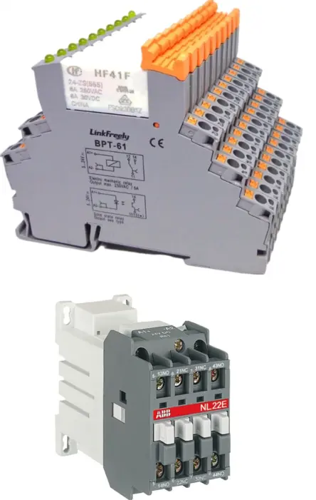 Examples of relay devices which can be controlled with Output Module